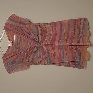 JOHNNY HEAVEN SUPER SWEET SHEER LAYERS PINK TOP, LARGE, LIKE NEW